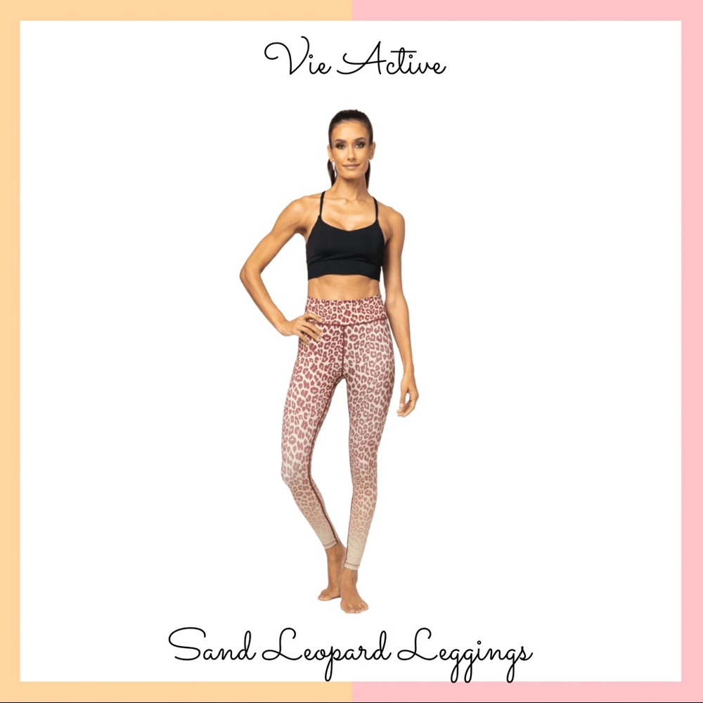 Vie Active Sand Leopard Print Leggings
